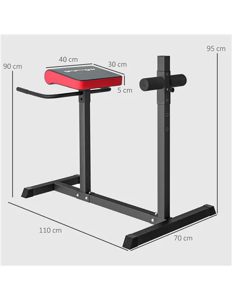 SPORTNOW Back Extension Roman Chair, Hyperextension Bench with Adjustable Leg Roller for Back, Abdominal and Gluteal Training