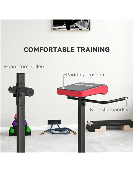 SPORTNOW Back Extension Roman Chair, Hyperextension Bench with Adjustable Leg Roller for Back, Abdominal and Gluteal Training