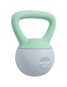 SPORTNOW 4KG Soft Kettlebell, Kettlebell with Non-Slip Handle for Home Gym, Weight Lifting, Strength Training, Green/Grey