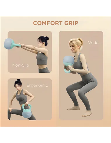 SPORTNOW 4KG Soft Kettlebell, Kettlebell with Non-Slip Handle for Home Gym, Weight Lifting, Strength Training, Green/Grey