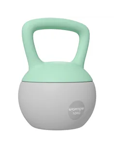 SPORTNOW 10KG Soft Kettlebell, Kettlebell with Non-Slip Handle for Home Gym, Weight Lifting, Strength Training, Green/Grey