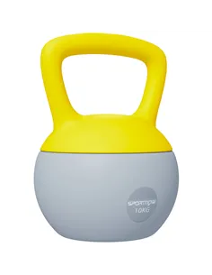 SPORTNOW 10KG Soft Kettlebell, Kettlebell with Non-Slip Handle for Home Gym, Weight Lifting, Strength Training, Yellow/Grey