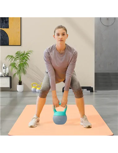 SPORTNOW 6KG Soft Kettlebell, Kettlebell with Non-Slip Handle for Home Gym, Weight Lifting, Strength Training, Green/Grey