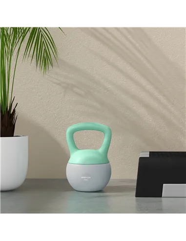 SPORTNOW 6KG Soft Kettlebell, Kettlebell with Non-Slip Handle for Home Gym, Weight Lifting, Strength Training, Green/Grey