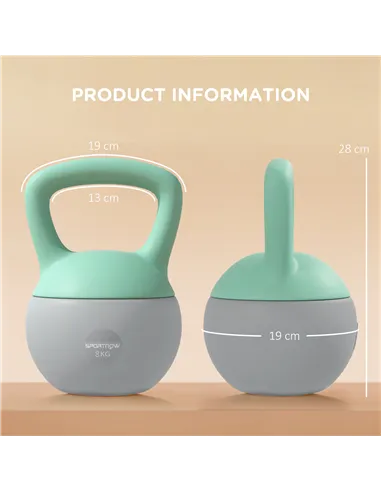 SPORTNOW 8KG Kettlebell, Soft Kettle Bell with Non-Slip Handle for Home Gym Weight Lifting and Strength Training