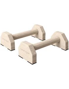 SPORTNOW Wooden Parralletes Bars, Push Up Handles with Non-Slip Base, Calisthenics Equipment, for Home Gym, Training