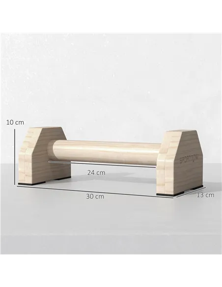 SPORTNOW Wooden Parralletes Bars, Push Up Handles with Non-Slip Base, Calisthenics Equipment, for Home Gym, Training