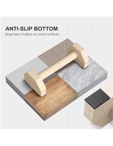 SPORTNOW Wooden Parralletes Bars, Push Up Handles with Non-Slip Base, Calisthenics Equipment, for Home Gym, Training