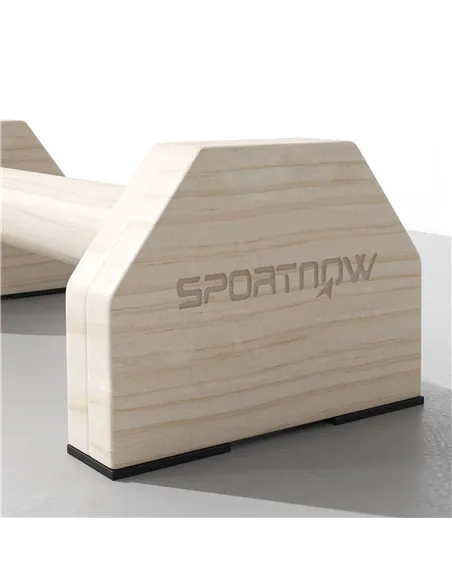 SPORTNOW Wooden Parralletes Bars, Push Up Handles with Non-Slip Base, Calisthenics Equipment, for Home Gym, Training