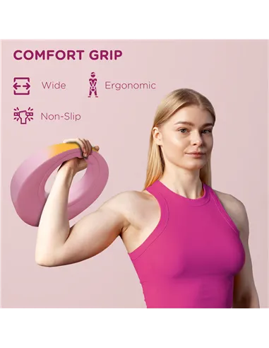 SPORTNOW 12kg Kettlebell, Soft Kettle Bell with Wide Handle for Home Gym, Weight Lifting, Strength Training, Pink