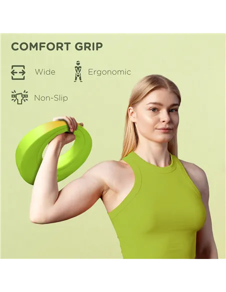 SPORTNOW 8kg Kettlebell, Soft Kettle Bell with Wide Handle for Home Gym, Weight Lifting, Strength Training, Green