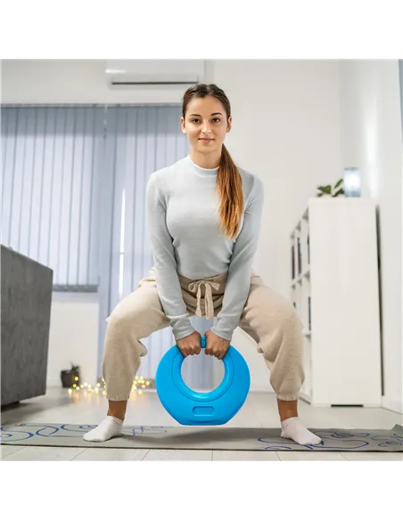 SPORTNOW 10kg Kettlebell, Soft Kettle Bell with Wide Handle for Home Gym, Weight Lifting, Strength Training, Light Blue