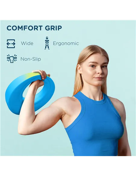 SPORTNOW 10kg Kettlebell, Soft Kettle Bell with Wide Handle for Home Gym, Weight Lifting, Strength Training, Light Blue