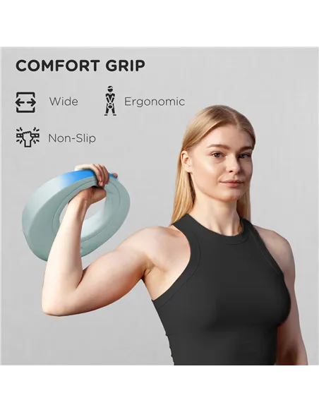 SPORTNOW 6kg Kettlebell, Soft Kettle Bell with Wide Handle for Home Gym, Weight Lifting, Strength Training, Light Grey