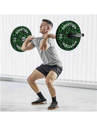 SPORTNOW Olympic Weight Plates with 5cm Holes, for Weight Lifting, 2 x 10kg