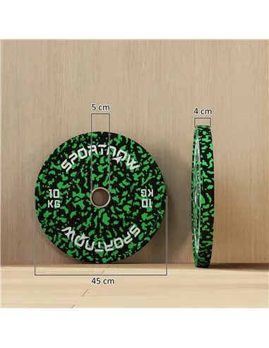 SPORTNOW Olympic Weight Plates with 5cm Holes, for Weight Lifting, 2 x 10kg