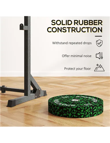 SPORTNOW Olympic Weight Plates with 5cm Holes, for Weight Lifting, 2 x 10kg