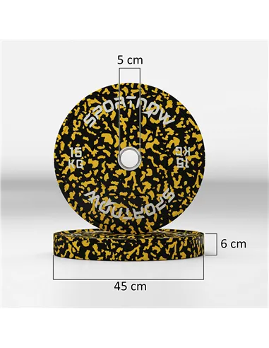 SPORTNOW Olympic Weight Plates with 5cm Holes, for Weight Lifting, 2 x 15KG
