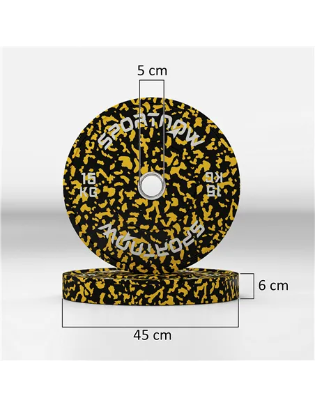 SPORTNOW Olympic Weight Plates with 5cm Holes, for Weight Lifting, 2 x 15KG