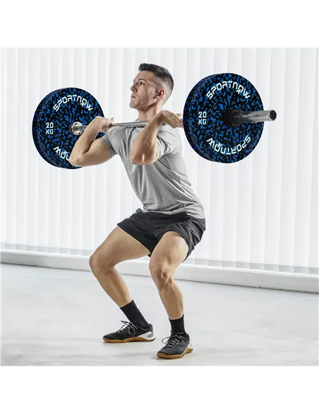 SPORTNOW Olympic Weight Plates with 5cm Holes, for Weight Lifting, 2 x 20KG