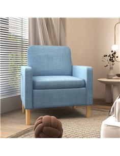 HOMCOM Modern Accent Chair, Comfy Fireside Chair, Upholstered Armchair for Living Room, Bedroom, Home Office, Blue 2