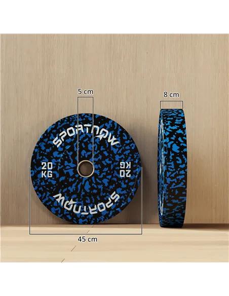 SPORTNOW Olympic Weight Plates with 5cm Holes, for Weight Lifting, 2 x 20KG