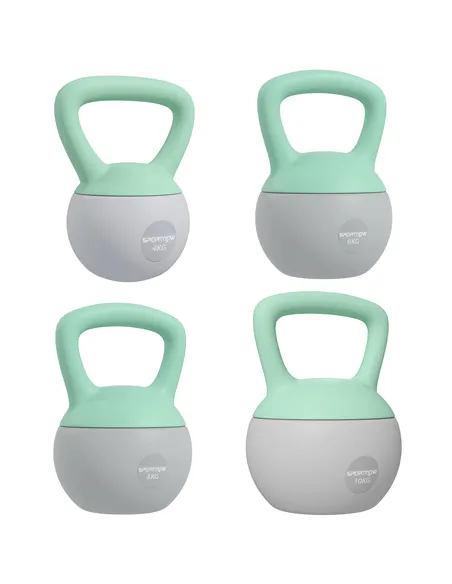 SPORTNOW 4kg/6kg/8kg/10kg Soft Kettlebell, Kettle Bell with Non-Slip Handle, for Home Gym, Strength Training, Cardio - Grey and 