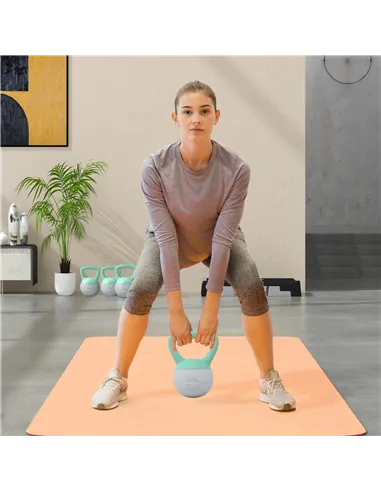 SPORTNOW 4kg/6kg/8kg/10kg Soft Kettlebell, Kettle Bell with Non-Slip Handle, for Home Gym, Strength Training, Cardio - Grey and 