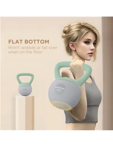 SPORTNOW 4kg/6kg/8kg/10kg Soft Kettlebell, Kettle Bell with Non-Slip Handle, for Home Gym, Strength Training, Cardio - Grey and 