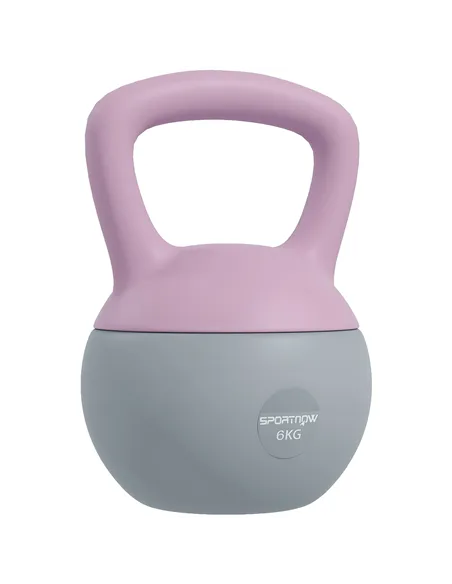 SPORTNOW 6KG Soft Kettlebell, Kettle Bell with Non-Slip Handle for Home Gym, Weight Lifting, Strength Training, Purple/Grey
