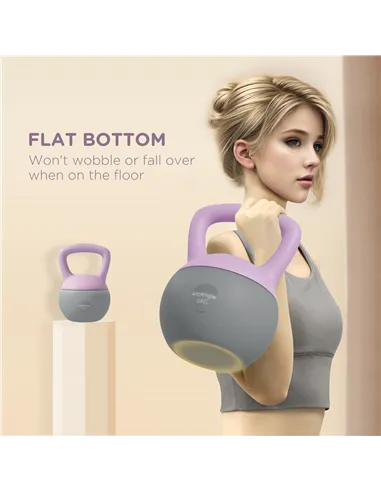 SPORTNOW 6KG Soft Kettlebell, Kettle Bell with Non-Slip Handle for Home Gym, Weight Lifting, Strength Training, Purple/Grey