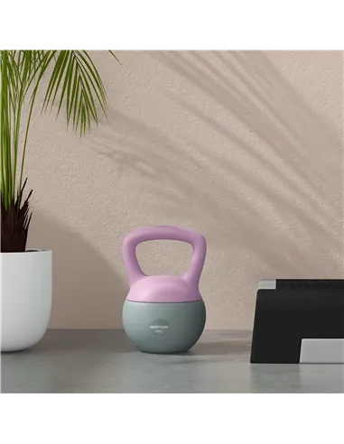 SPORTNOW 6KG Soft Kettlebell, Kettle Bell with Non-Slip Handle for Home Gym, Weight Lifting, Strength Training, Purple/Grey