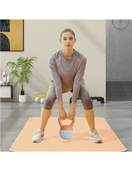 SPORTNOW 6KG Soft Kettlebell with Non-Slip Handle, for Home Gym, Weight Lifting, Strength Training, Orange/Grey