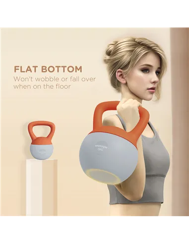 SPORTNOW 6KG Soft Kettlebell with Non-Slip Handle, for Home Gym, Weight Lifting, Strength Training, Orange/Grey