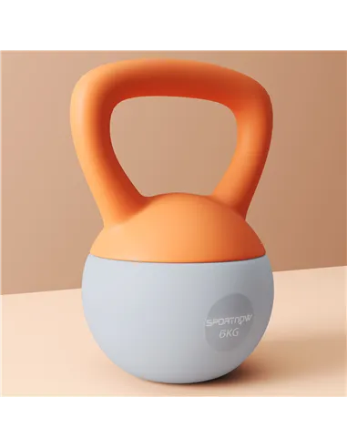 SPORTNOW 6KG Soft Kettlebell with Non-Slip Handle, for Home Gym, Weight Lifting, Strength Training, Orange/Grey