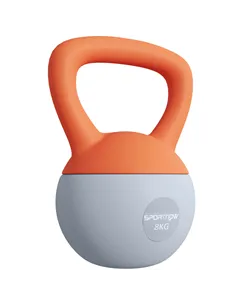 SPORTNOW 8KG Soft Kettlebell, Kettlebell with Non-Slip Handle for Home Gym, Weight Lifting, Strength Training, Orange/Grey