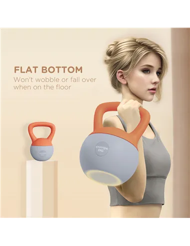 SPORTNOW 8KG Soft Kettlebell, Kettlebell with Non-Slip Handle for Home Gym, Weight Lifting, Strength Training, Orange/Grey