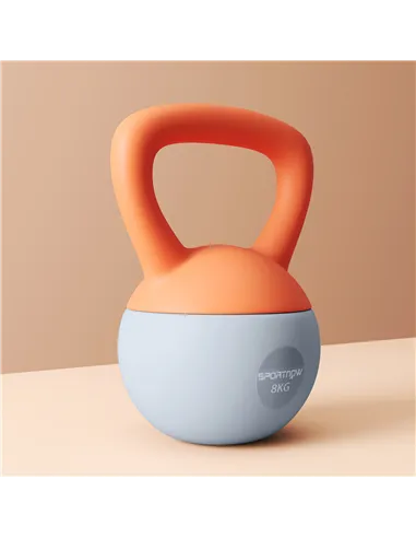 SPORTNOW 8KG Soft Kettlebell, Kettlebell with Non-Slip Handle for Home Gym, Weight Lifting, Strength Training, Orange/Grey