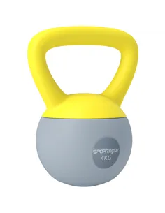 SPORTNOW 4KG Soft Kettlebell, Kettle Bell with Non-Slip Handle for Home Gym, Weight Lifting, Strength Training, Yellow/Grey