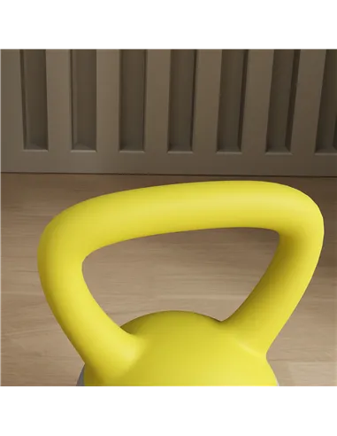 SPORTNOW 4KG Soft Kettlebell, Kettle Bell with Non-Slip Handle for Home Gym, Weight Lifting, Strength Training, Yellow/Grey