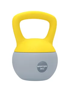SPORTNOW 8KG Soft Kettlebell, Kettlebell with Non-Slip Handle for Home Gym, Weight Lifting, Strength Training, Yellow/Grey