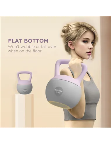 SPORTNOW 10KG Soft Kettlebell, Kettlebell with Non-Slip Handle for Home Gym, Weight Lifting, Strength Training, Purple/Grey