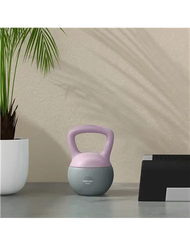 SPORTNOW 10KG Soft Kettlebell, Kettlebell with Non-Slip Handle for Home Gym, Weight Lifting, Strength Training, Purple/Grey