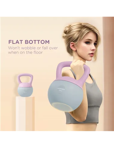 SPORTNOW 8KG Soft Kettlebell, Kettlebell with Non-Slip Handle for Home Gym, Weight Lifting, Strength Training, Purple/Grey