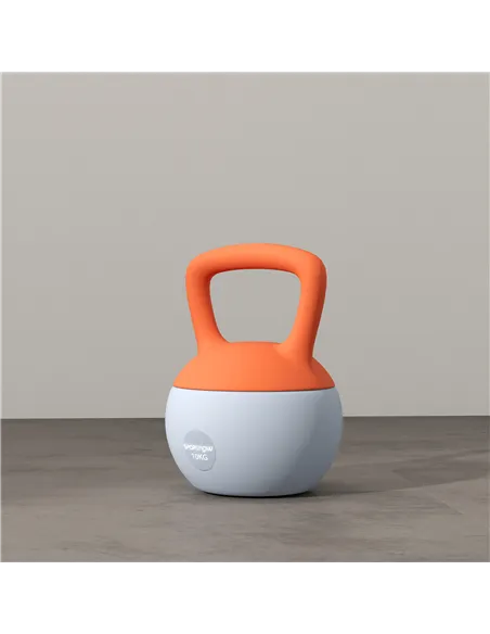 SPORTNOW 10KG Soft Kettlebell, Kettle Bell with Non-Slip Handle for Home Gym, Weight Lifting, Strength Training, Orange/Grey