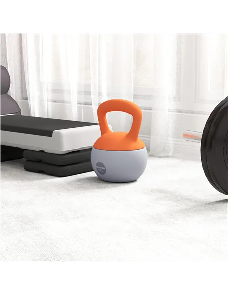 SPORTNOW 12KG Soft Kettlebell, Kettlebell with Non-Slip Handle for Home Gym, Weight Lifting, Strength Training, Orange/Grey