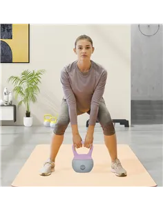 SPORTNOW 12KG Soft Kettlebell, Kettlebell with Non-Slip Handle for Home Gym, Weight Lifting, Strength Training, Purple/Grey 2