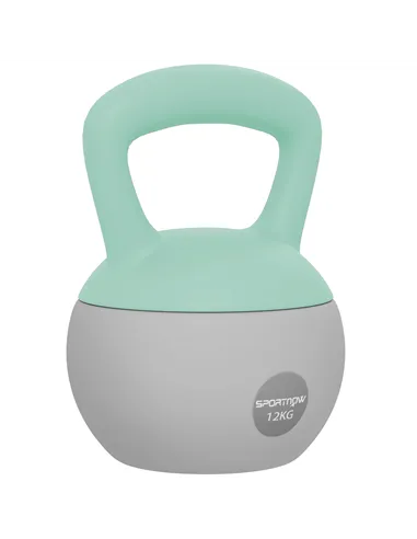 SPORTNOW 12KG Soft Kettlebell, Kettlebell with Non-Slip Handle for Home Gym, Weight Lifting, Strength Training, Green/Grey