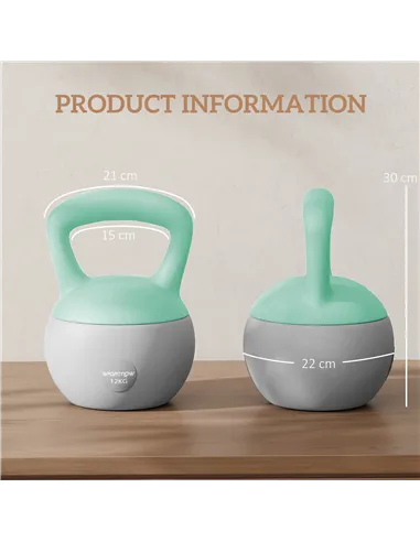 SPORTNOW 12KG Soft Kettlebell, Kettlebell with Non-Slip Handle for Home Gym, Weight Lifting, Strength Training, Green/Grey