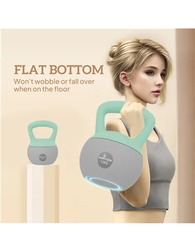 SPORTNOW 12KG Soft Kettlebell, Kettlebell with Non-Slip Handle for Home Gym, Weight Lifting, Strength Training, Green/Grey